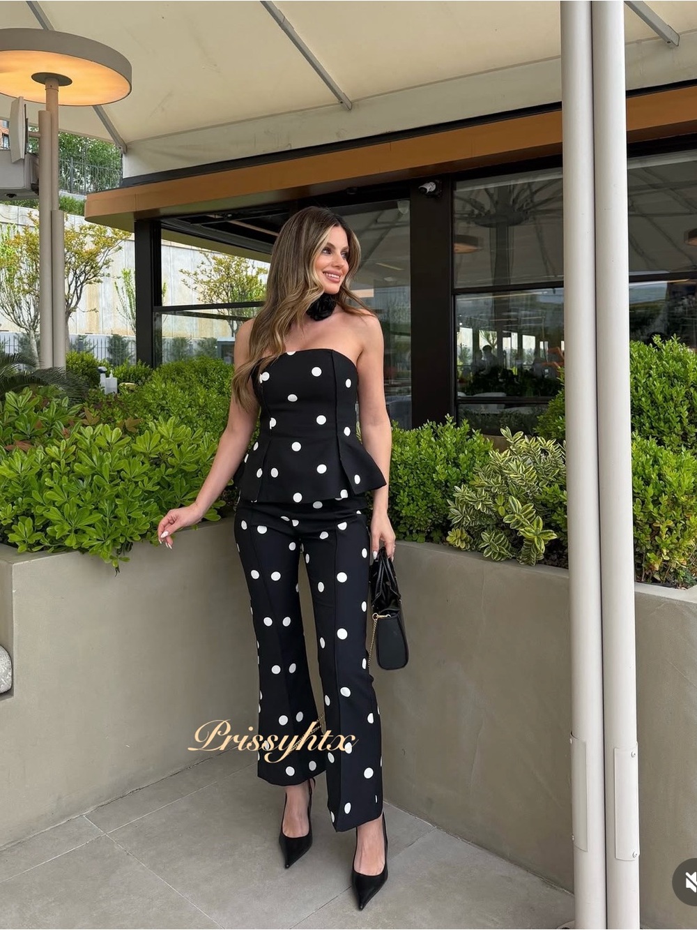 ZARA POLKA DOT STRAPLESS JUMPSUIT